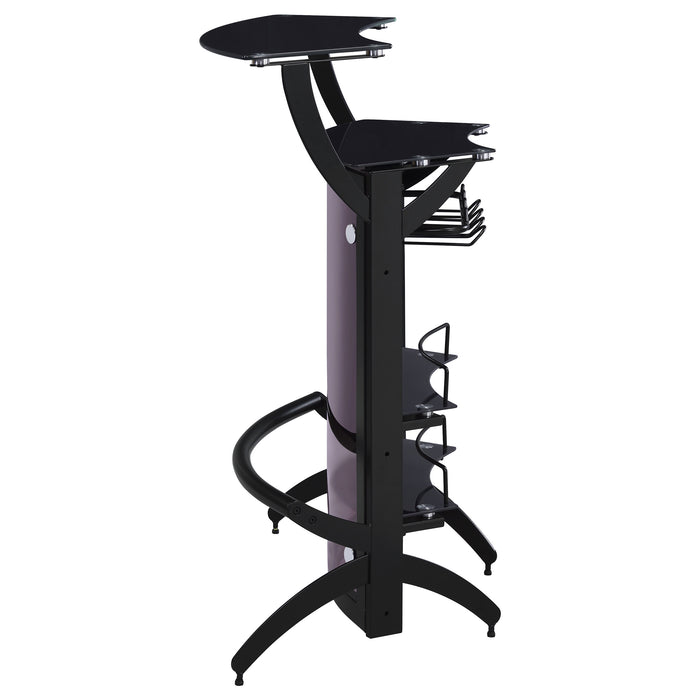 Dallas Curved Freestanding Home Bar Cabinet with Storage Black