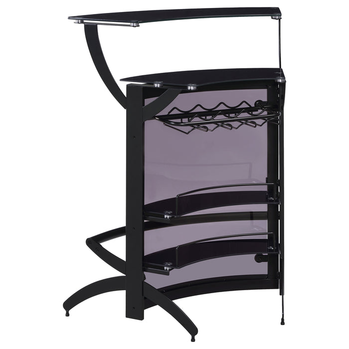 Dallas Curved Freestanding Home Bar Cabinet with Storage Black