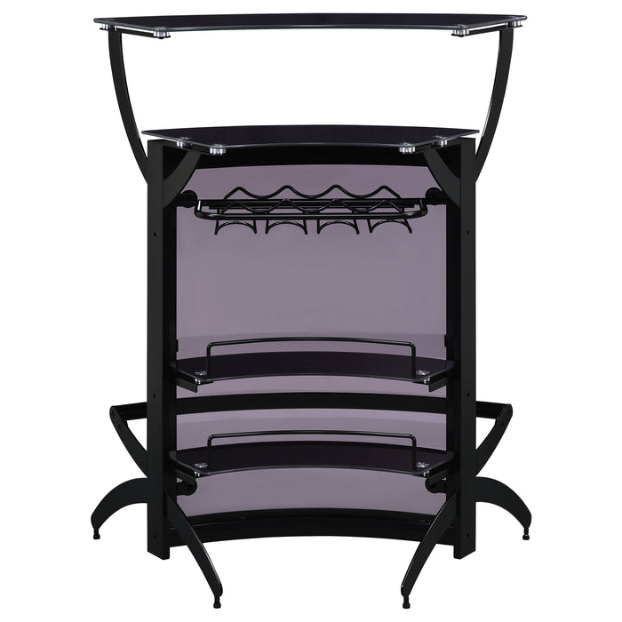 Dallas Curved Freestanding Home Bar Cabinet with Storage Black