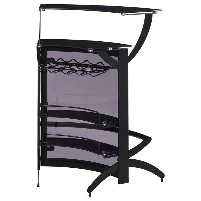 Dallas Curved Freestanding Home Bar Cabinet with Storage Black
