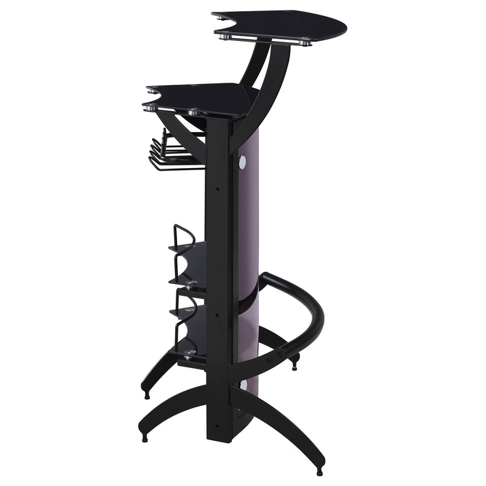 Dallas Curved Freestanding Home Bar Cabinet with Storage Black