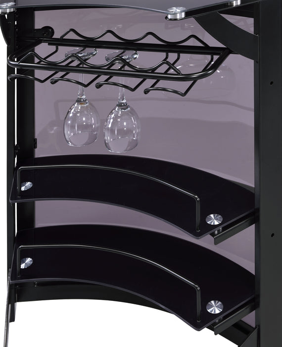 Dallas Curved Freestanding Home Bar Cabinet with Storage Black