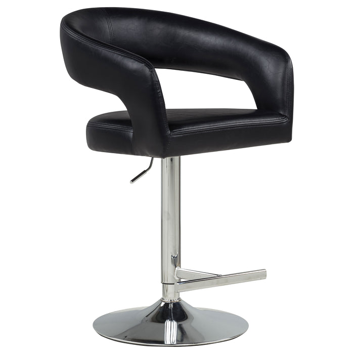 Travia Leatherette Upholstered Adjustable Bar Stool Black