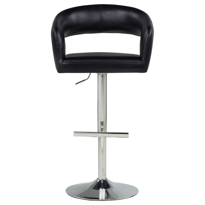 Travia black faux leather upholstered adjustable bar stool by CoasterEveryday