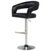 Travia adjustable bar stool in black faux leather upholstery by CoasterEveryday