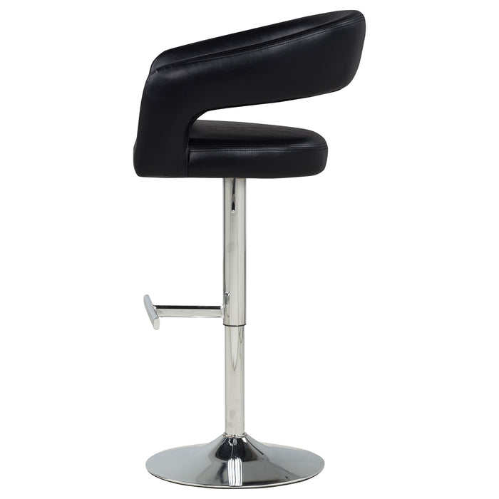 Travia Faux Leather Upholstered Adjustable Bar Stool Black