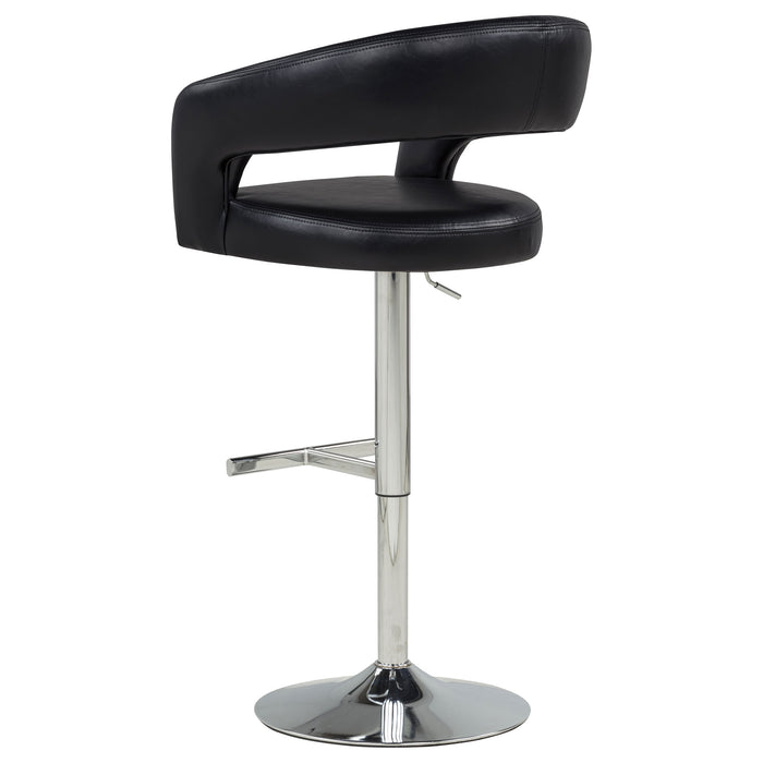 Travia Faux Leather Upholstered Adjustable Bar Stool Black