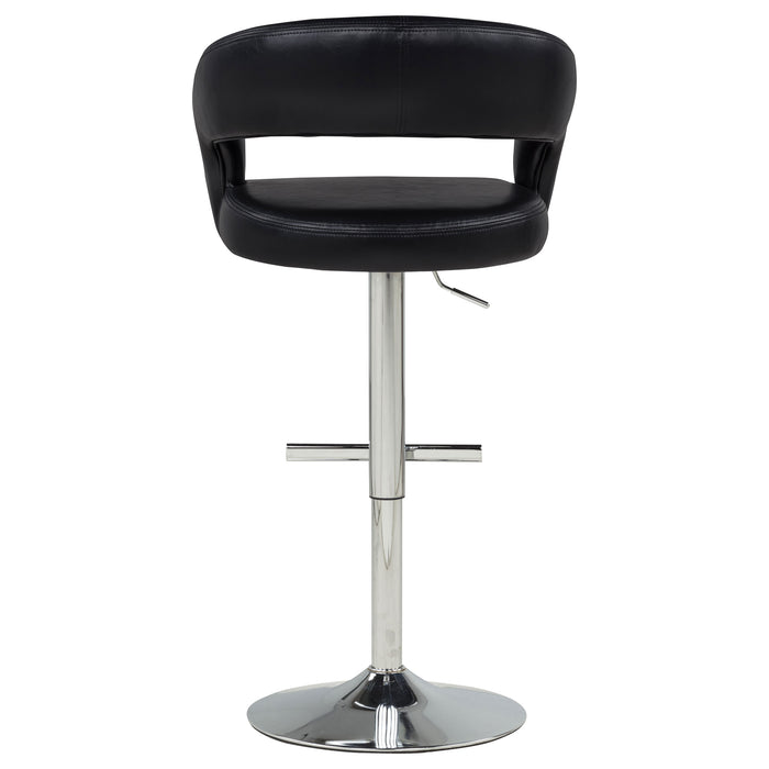 Travia black faux leather upholstered adjustable bar stool by CoasterEveryday