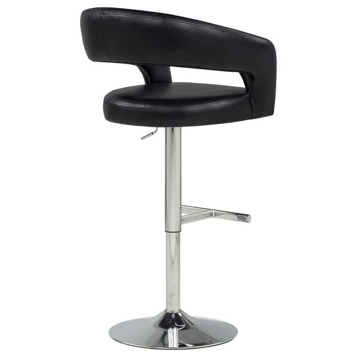 Travia black faux leather upholstered adjustable bar stool by CoasterEveryday