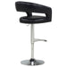 Travia black faux leather upholstered adjustable bar stool by CoasterEveryday