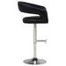 Travia faux leather upholstered adjustable bar stool in black by CoasterEveryday