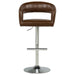 Cocoa brown Travia faux leather upholstered adjustable bar stool by CoasterEveryday