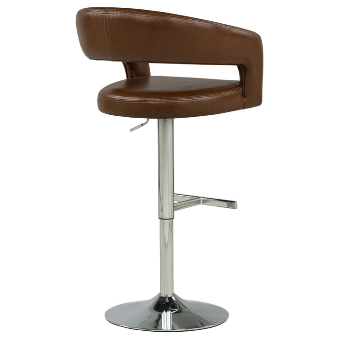 Travia Leatherette Upholstered Adjustable Bar Stool Cocoa Brown