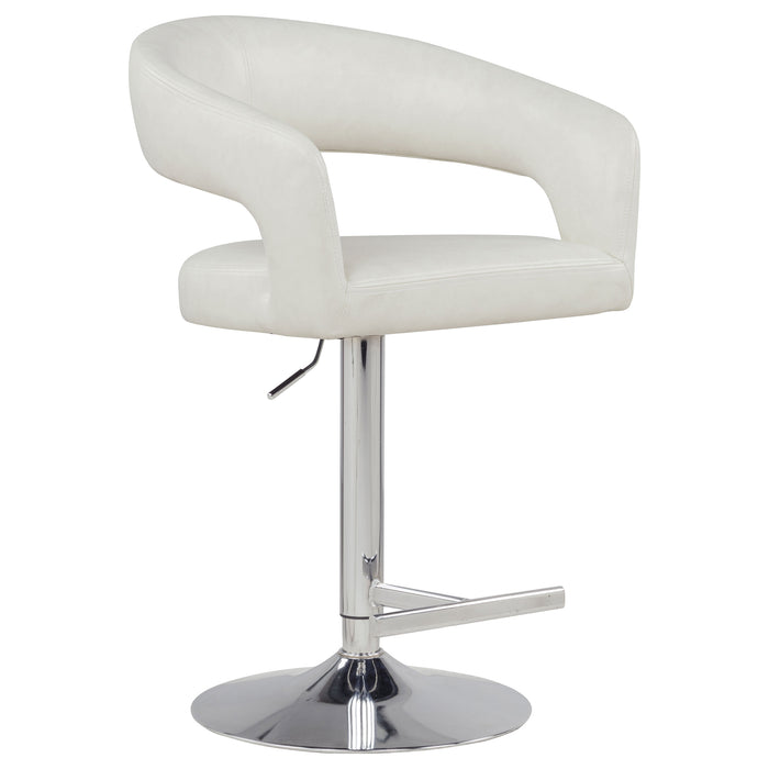 Travia Leatherette Upholstered Adjustable Bar Stool Ivory