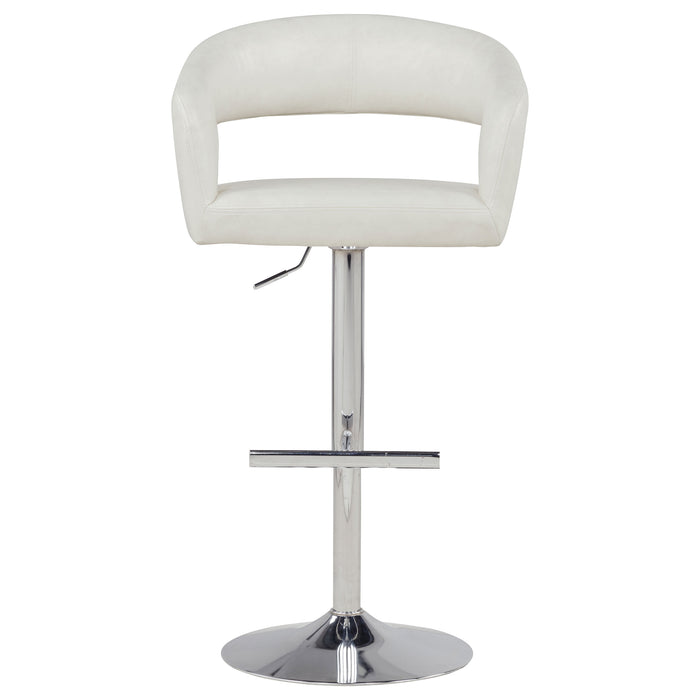 Travia ivory faux leather upholstered adjustable bar stool by CoasterEveryday