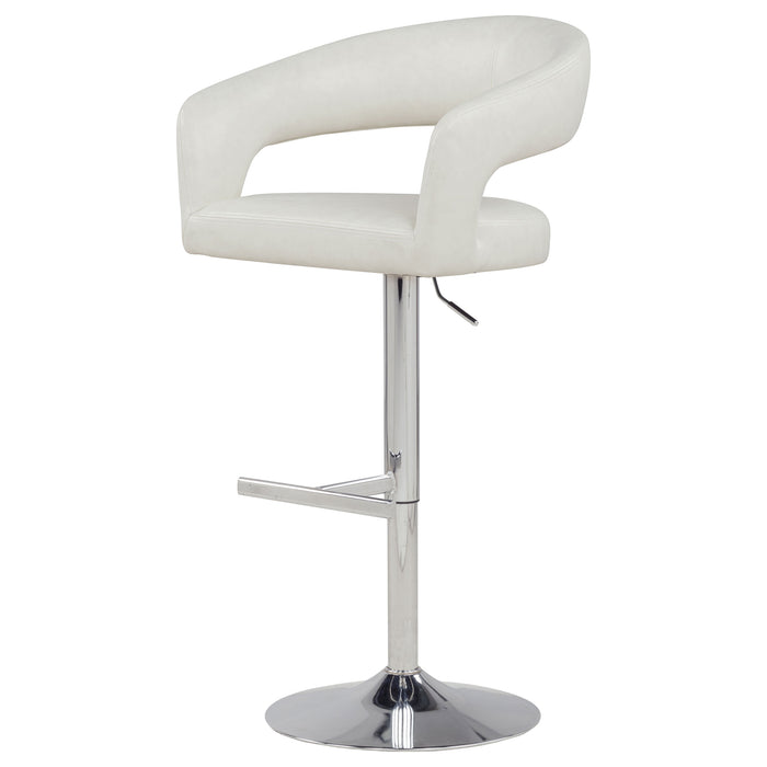 Travia ivory faux leather upholstered adjustable bar stool by CoasterEveryday