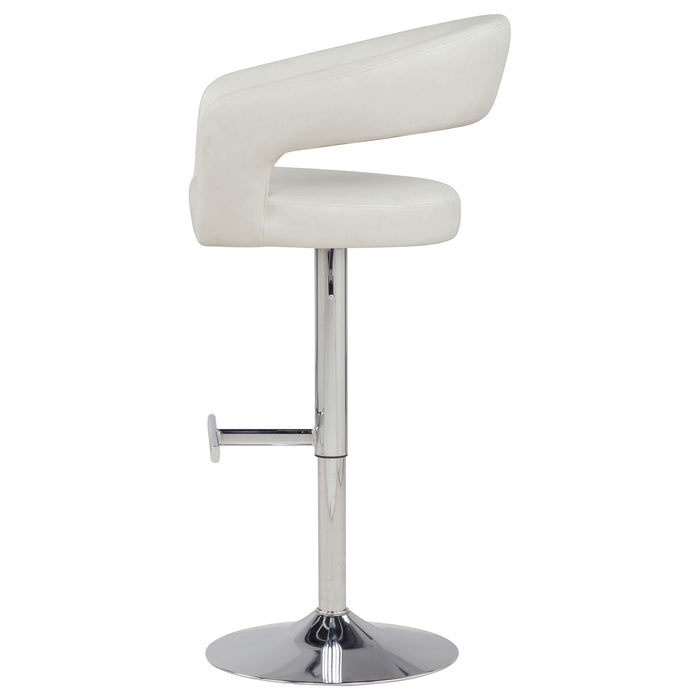 Travia ivory faux leather upholstered adjustable bar stool by CoasterEveryday