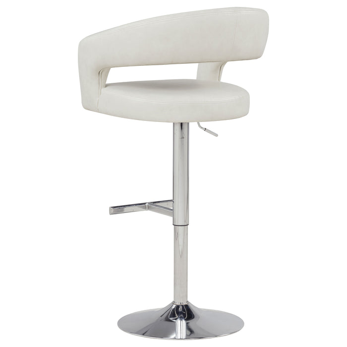 Travia ivory faux leather upholstered adjustable bar stool by CoasterEveryday