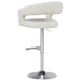 Travia ivory faux leather upholstered adjustable bar stool by CoasterEveryday