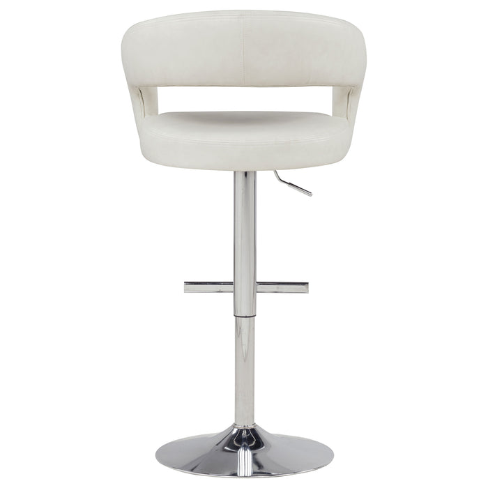 Travia Faux Leather Upholstered Adjustable Bar Stool Ivory