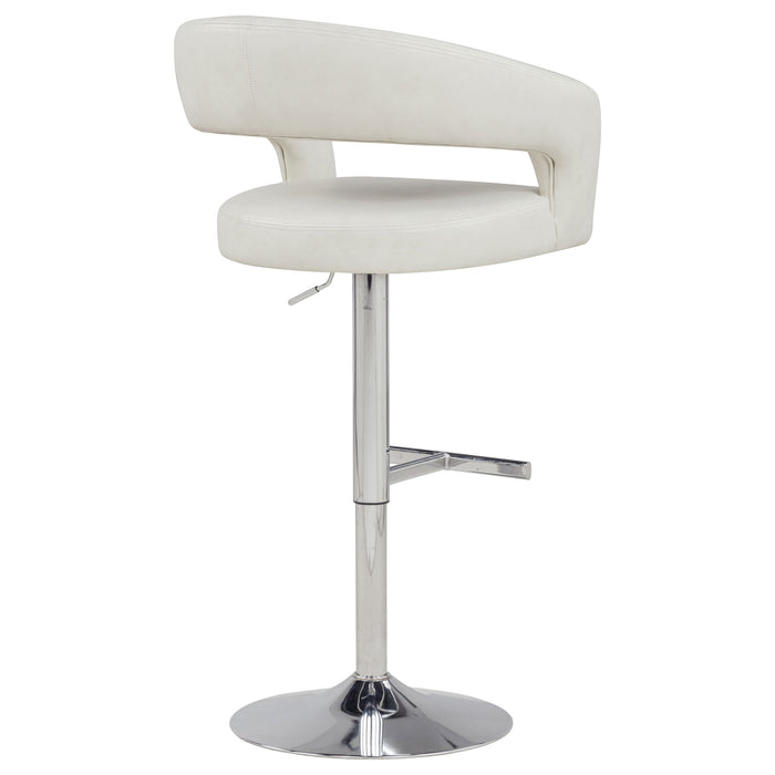 Travia Leatherette Upholstered Adjustable Bar Stool Ivory