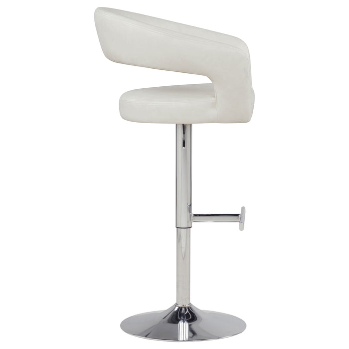 Travia ivory faux leather upholstered adjustable bar stool by CoasterEveryday