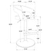 Travia ivory faux leather adjustable bar stool by CoasterEveryday with upholstered seat and backrest