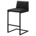 Vardon Genuine Leather black bar stool set of 2 by CoasterEveryday