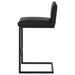 CoasterEveryday Vardon black genuine leather bar stools, set of 2, with cushioned seats and backrests