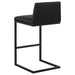 Vardon black genuine leather bar stool set of 2 by CoasterEveryday