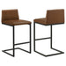 Vardon dark brown genuine leather bar stools by CoasterEveryday, set of 2