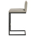 CoasterEveryday Vardon genuine leather bar stools in tan, set of 2, with backrests and metal bases