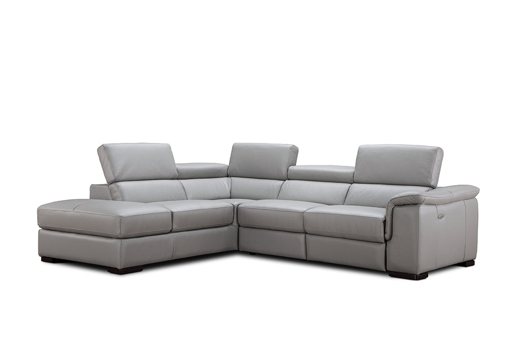J & M Furniture Perla Premium Leather Sectional in Left Hand Facing Chaise