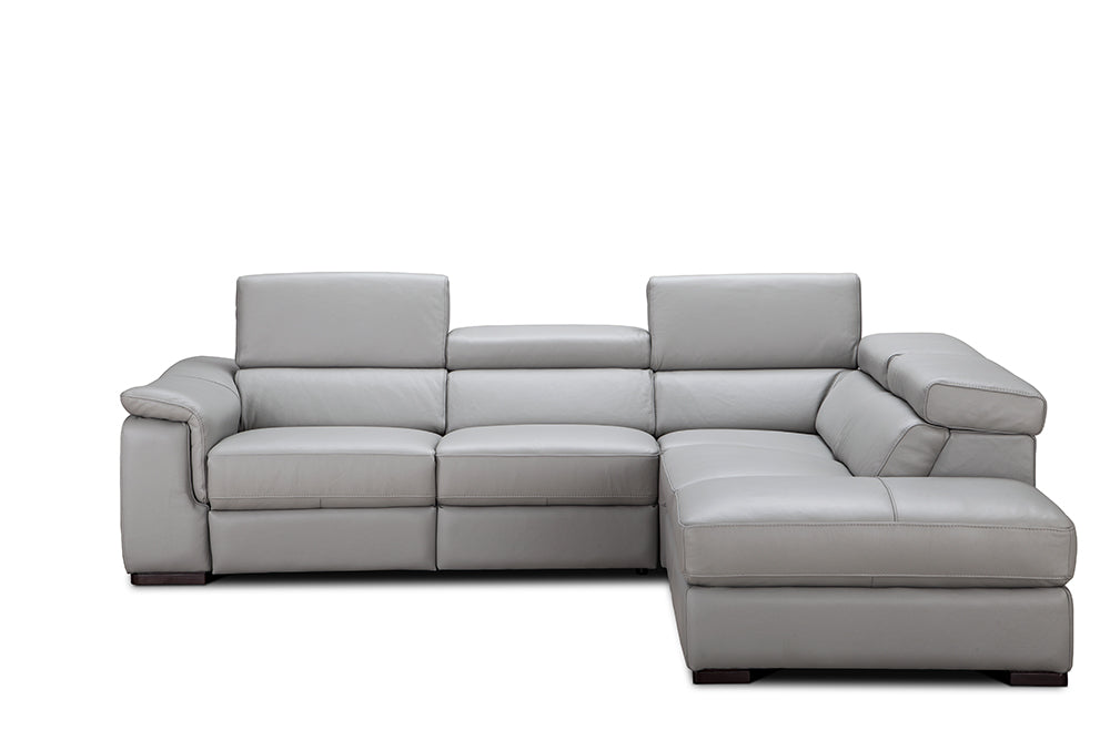 J & M Furniture Perla Premium Leather Sectional in Right Hand Facing Chaise