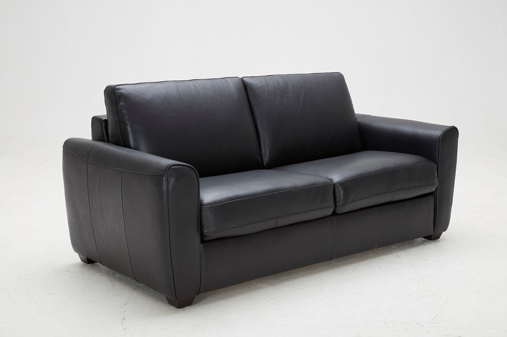 J & M Furniture Ventura Sofa Bed in Black Leather