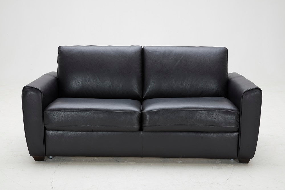 J & M Furniture Ventura Sofa Bed in Black Leather