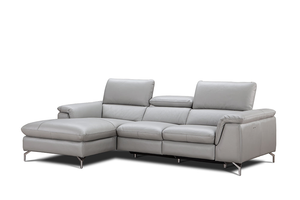J & M Furniture Serena Premium Leather Sectional in Left Hand Facing Chaise