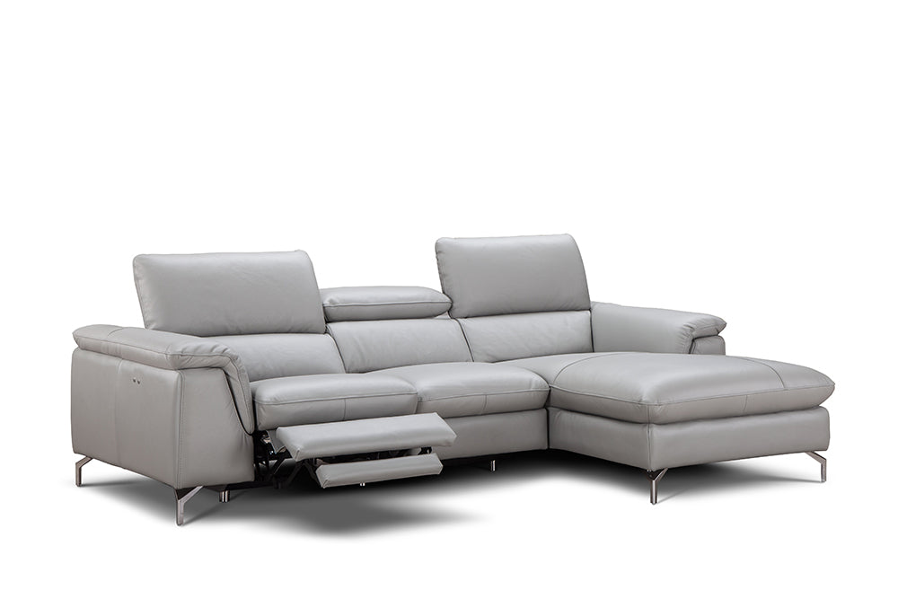 J & M Furniture Serena Premium Leather Sectional in Right Hand Facing Chaise