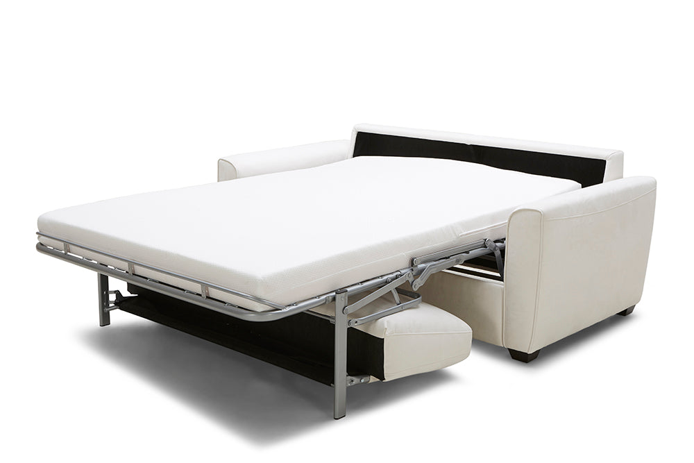 J & M Furniture Alpine Sofa Bed in White Fabric