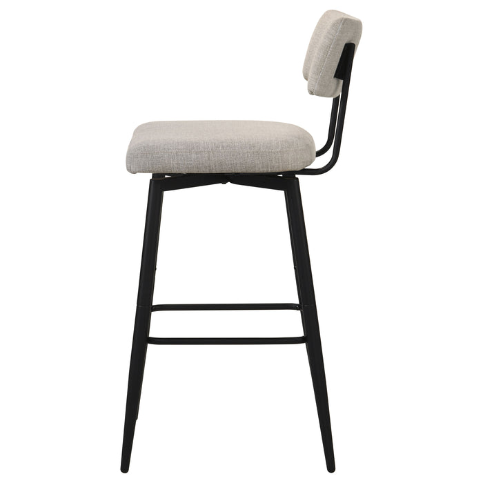 Levine Fabric Upholstered Swivel Bar Chair Cream (Set of 2)