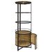 Ritter round LED bar wine storage cabinet in rustic oak by CoasterEveryday