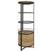 Ritter round LED bar wine storage cabinet in rustic oak by CoasterEveryday