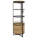 Ritter round LED bar wine storage cabinet in rustic oak by CoasterEveryday