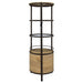 Ritter round LED bar wine storage cabinet in rustic oak by CoasterEveryday