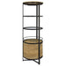 Ritter round LED bar wine storage cabinet in rustic oak by CoasterEveryday