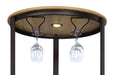 Ritter Round LED Bar Wine Storage Cabinet by CoasterEveryday in rustic oak finish