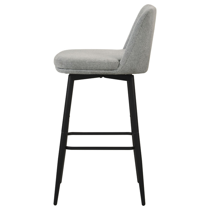 Mellor Fabric Upholstered Swivel Bar Chair Grey (Set of 2)