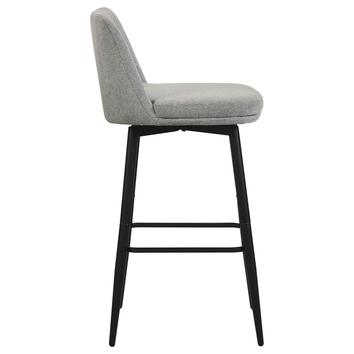 Mellor Fabric Upholstered Swivel Bar Chair Grey (Set of 2)