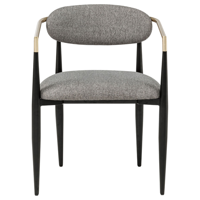 Bradbury Fabric Upholstered Dining Arm Chair Grey (Set of 2)