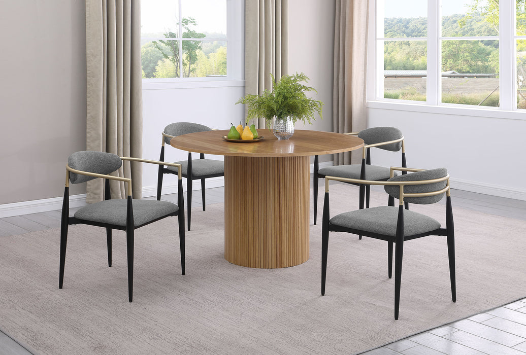 Bradbury Fabric Upholstered Dining Arm Chair Grey (Set of 2)